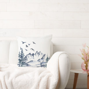 Coussin Pacifique Nord-Ouest Montagnes Rocheuses et Cerfs