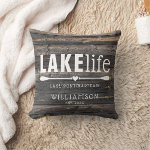 Coussin Pagaies Rustic Lake Life