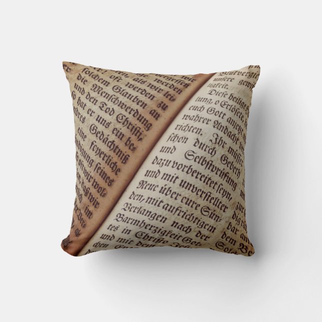 Coussin Page du livre biblique écriture texture (Recto)