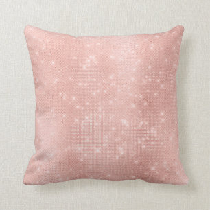 Coussin Paillette scintillante métallique de rose de rose