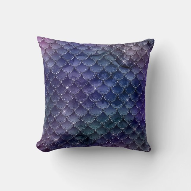 Coussin Paillettes de Sirène Bleu & Violet (Recto)