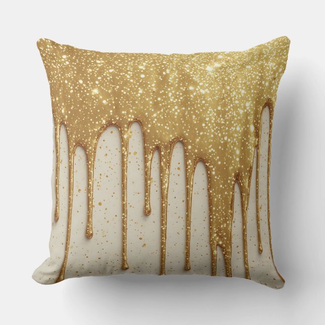 Coussin Paillettes dorées Luxe Particules scintillantes (Recto)