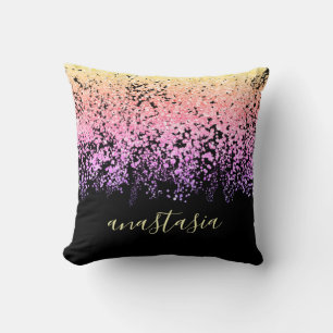 Coussin Paillettes scintillantes multicolores glamour tend