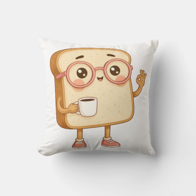 Coussin Pain Tony – Pause Café (Recto)