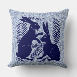 Coussin Paire Art nouveau de lapins De Morgan et Morris