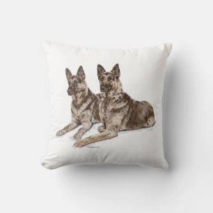Coussin Paire de chiens bergers allemands