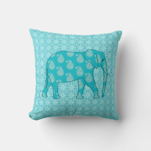 Coussin Paisley - bleu turquoise et aqua