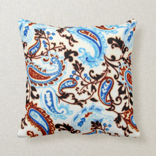 Coussin Paisley Mocha Blue