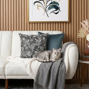 Coussin paisley noir et blanc