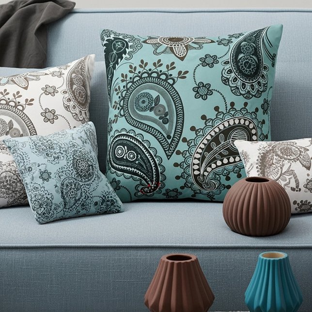 Coussin paisley sarcelle foncée (Créateur téléchargé)