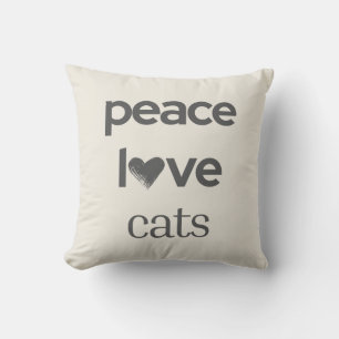 Coussin Paix Amour Chats Graphisme Moderne Amateur de Ch