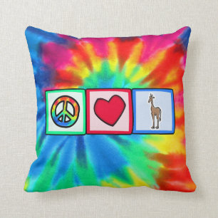 Coussin Paix, amour, girafes