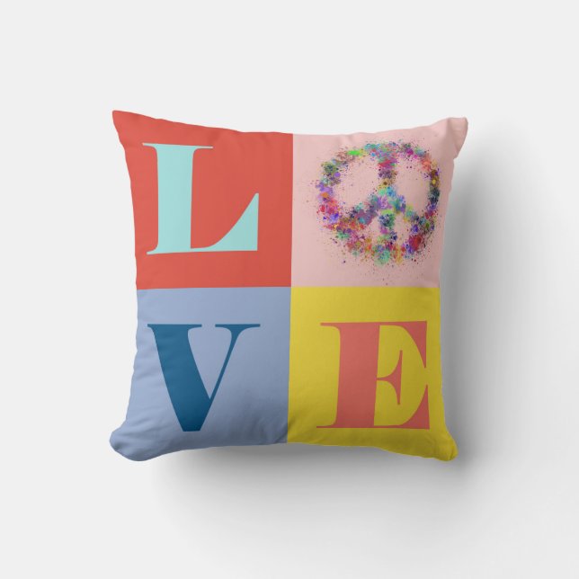 Coussin Paix et amour | Pop | Moderne (Recto)