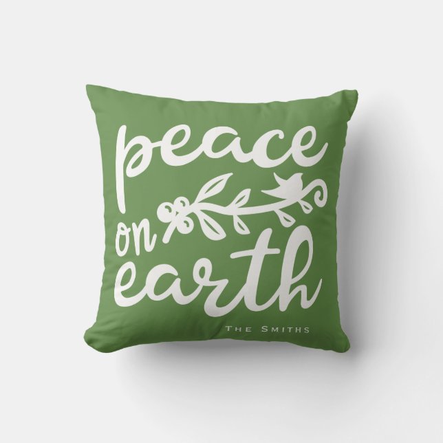 Coussin Paix sur le carreau de vacances de la terre (Recto)