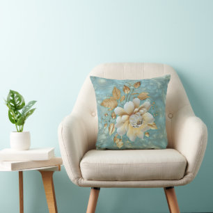 Coussin Palette bleu clair sur une conception de barogue e