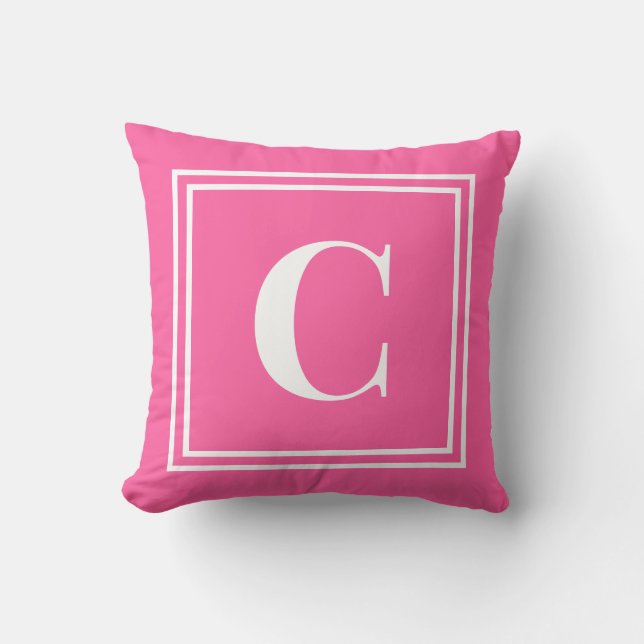 Coussin Palm Beach Preppy Monogram Throw Pillow (Recto)