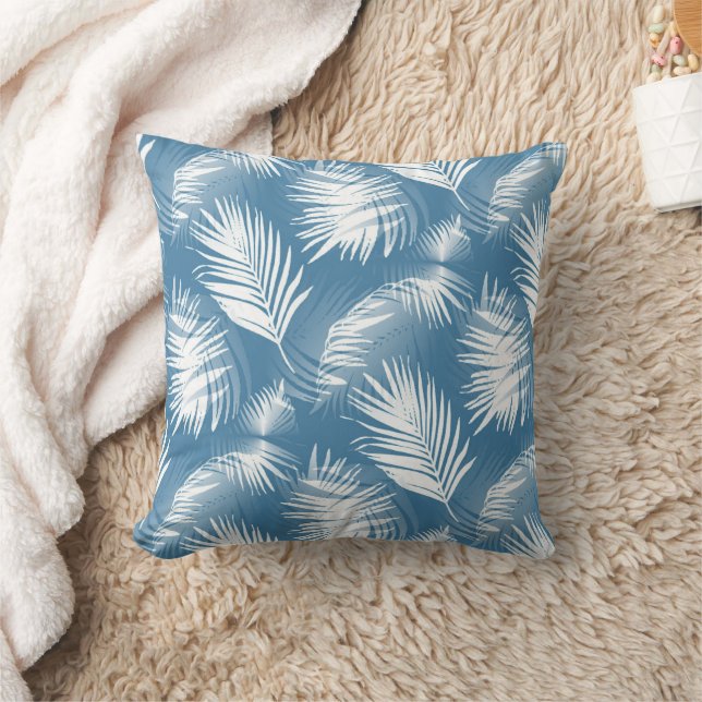 Coussin Palm Feuille bleu blanc Design 272 (Couverture)