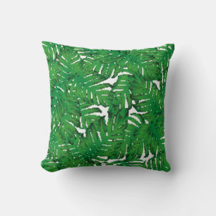 Coussin Palm Monstera Motif sans couture. Tropique verte b