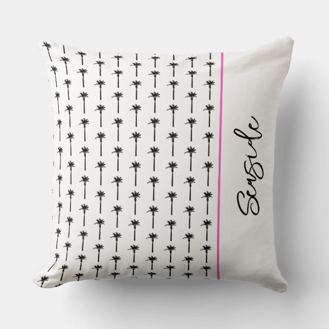 Coussin Palm Tree Motif sur mesure EMPLACEMENT Voyage Plag (Recto)