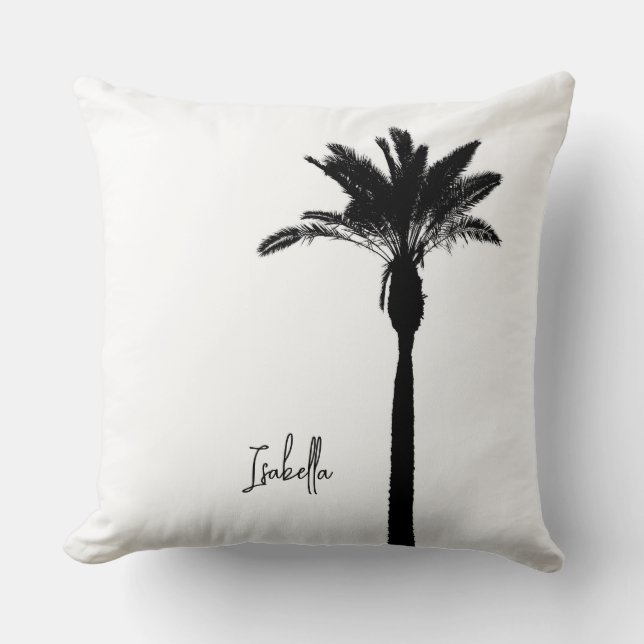 Coussin Palm Tree Silhouette NOM Voyager Côtier Chic (Recto)