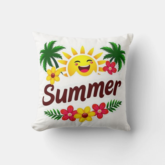 Coussin Palm Trees and Sunshine Cushion (Recto)