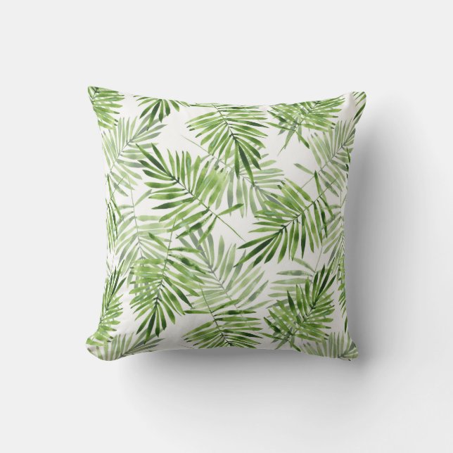 Coussin Palm vert Feuilles | Monogramme (Recto)