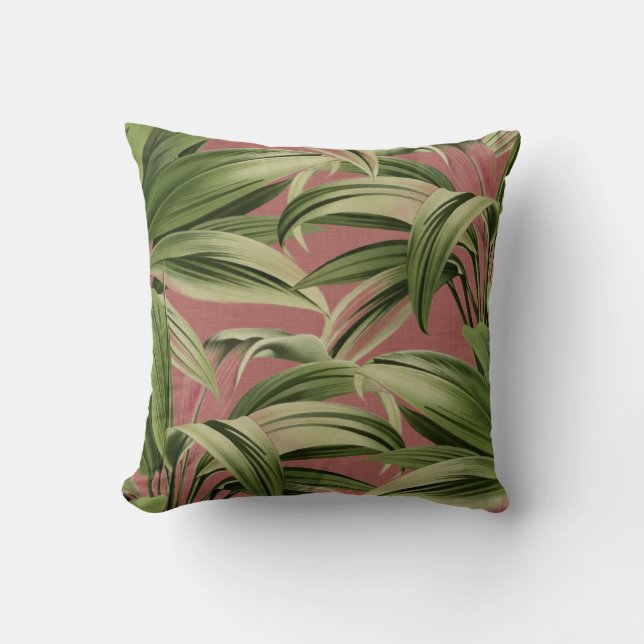 Coussin Palme tropicale vintage (Recto)