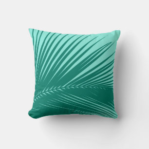 Coussin Palmette - turquoise et aqua