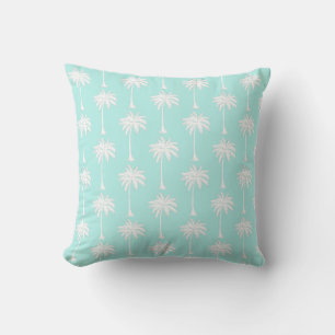 Coussin Palmier bleu blanc