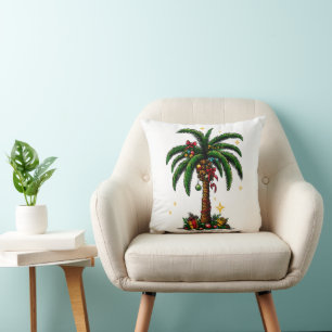 Coussin Palmier de Noël, Beach Aloha Noël