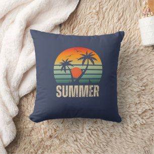 Coussin Palmier d'été et le coucher de soleil Enfants impr