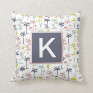 Coussin Palmier en pastel par le motif de plage