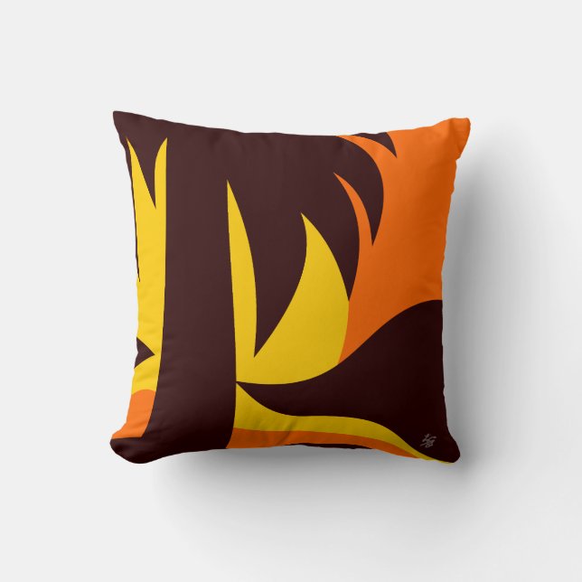 Coussin Palmier par océan au coucher du soleil (Recto)