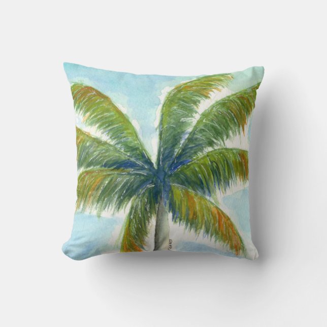 Coussin Palmier Tropical Beach par beau temps (Recto)