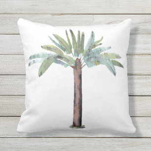 Coussin Palmier tropical d'aquarelle