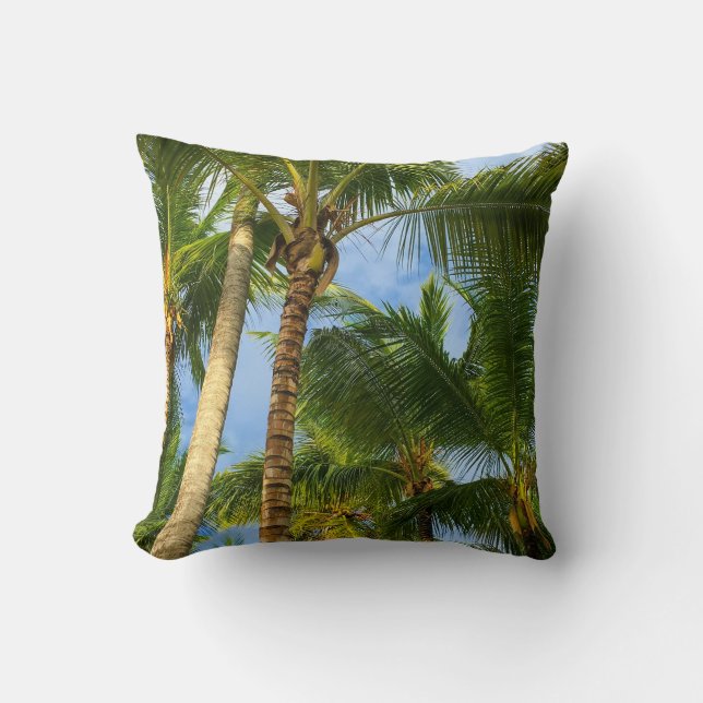 Coussin Palmiers de plage exotiques (Recto)