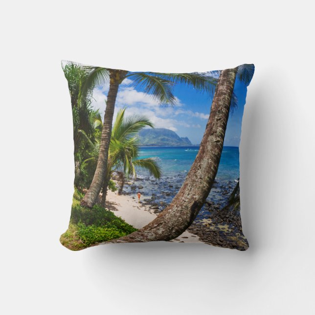 Coussin Palmiers Le Long De La Plage D'Hideaways (Recto)