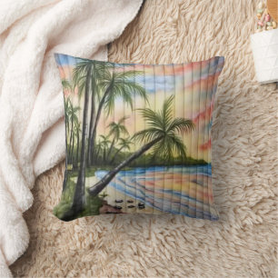 COUSSIN PALMIERS TROPICAUX AVEUGLES DE PLAGE