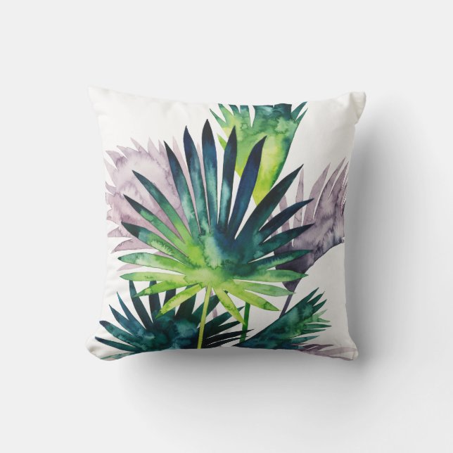 Coussin Palmiers Twilight - Franges de palmiers (Recto)