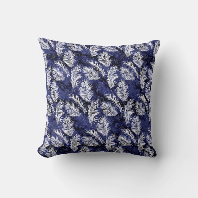 Coussin Palms d'Indigo (Recto)