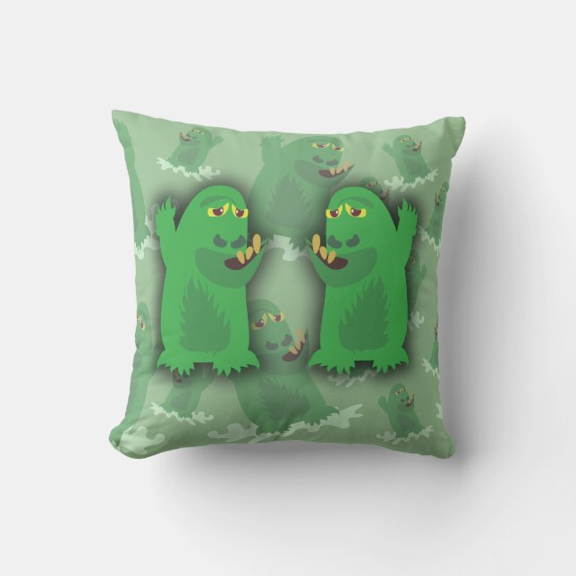 Coussin Pals super de monstre vert (Recto)