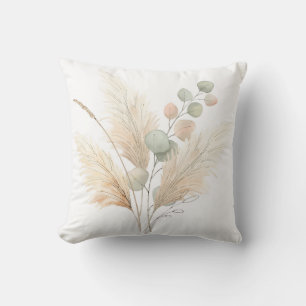 Coussin Pampas & Eucalyptus Bohème Minimaliste Motif Botan
