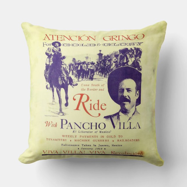 Coussin Pancho Villa 🔥 Héros Général Mexicain (Recto)