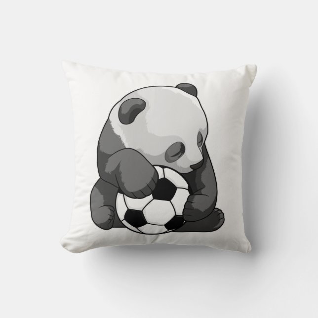 Coussin Panda avec balle de football (Recto)