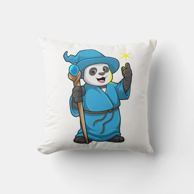 Coussin Panda comme Assistant avec baguette magique (Recto)