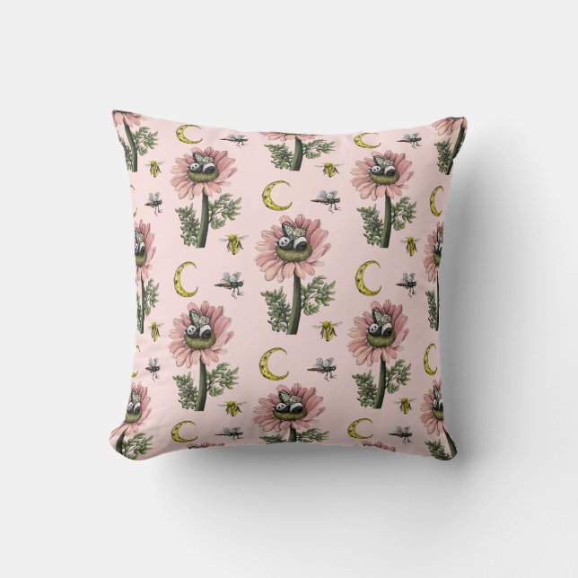 Coussin Panda couchant mou Ours Fée Flore Patte (Recto)
