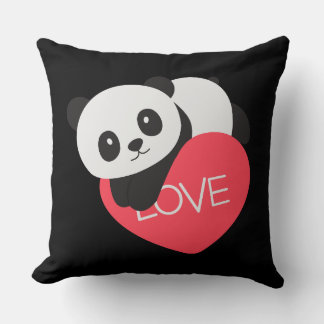 Coussin Panda d'amour du coeur