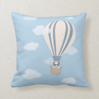 Coussin Panda de hippie sur le ballon à air chaud
