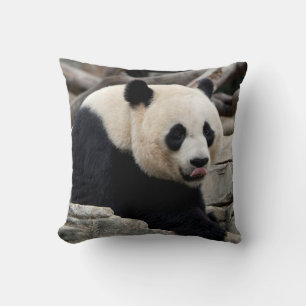 Coussin Panda géant sur les rochers