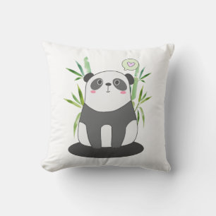 Coussin Panda noir et blanc mignonne en Bambou